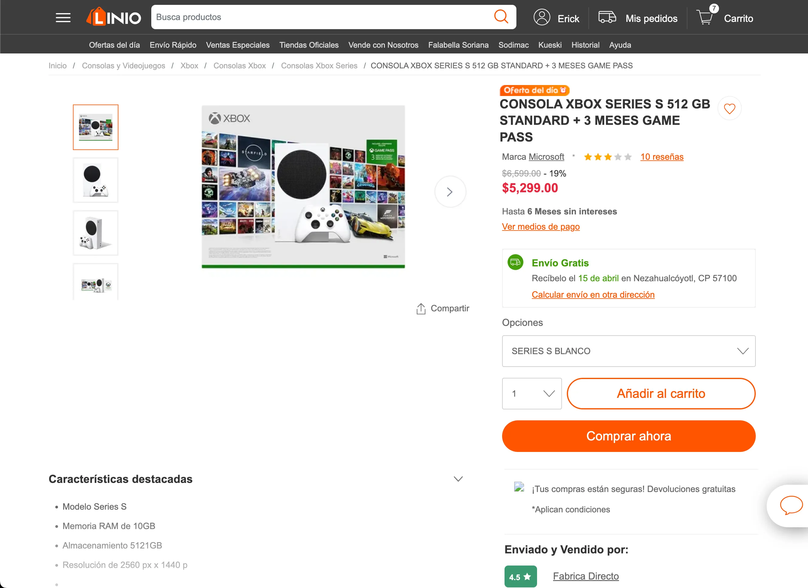 Linio product page